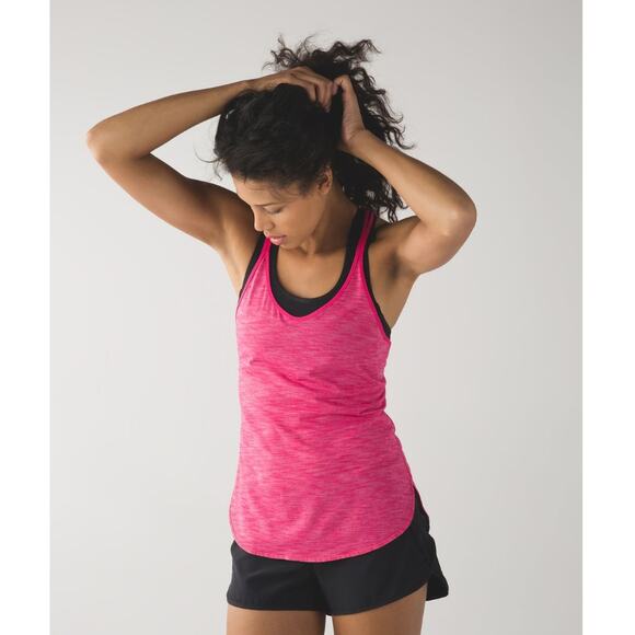 Lululemon Tank Top Womens 2 Pink What The Sport Singlet II Split Strap Racerback - Picture 6 of 11